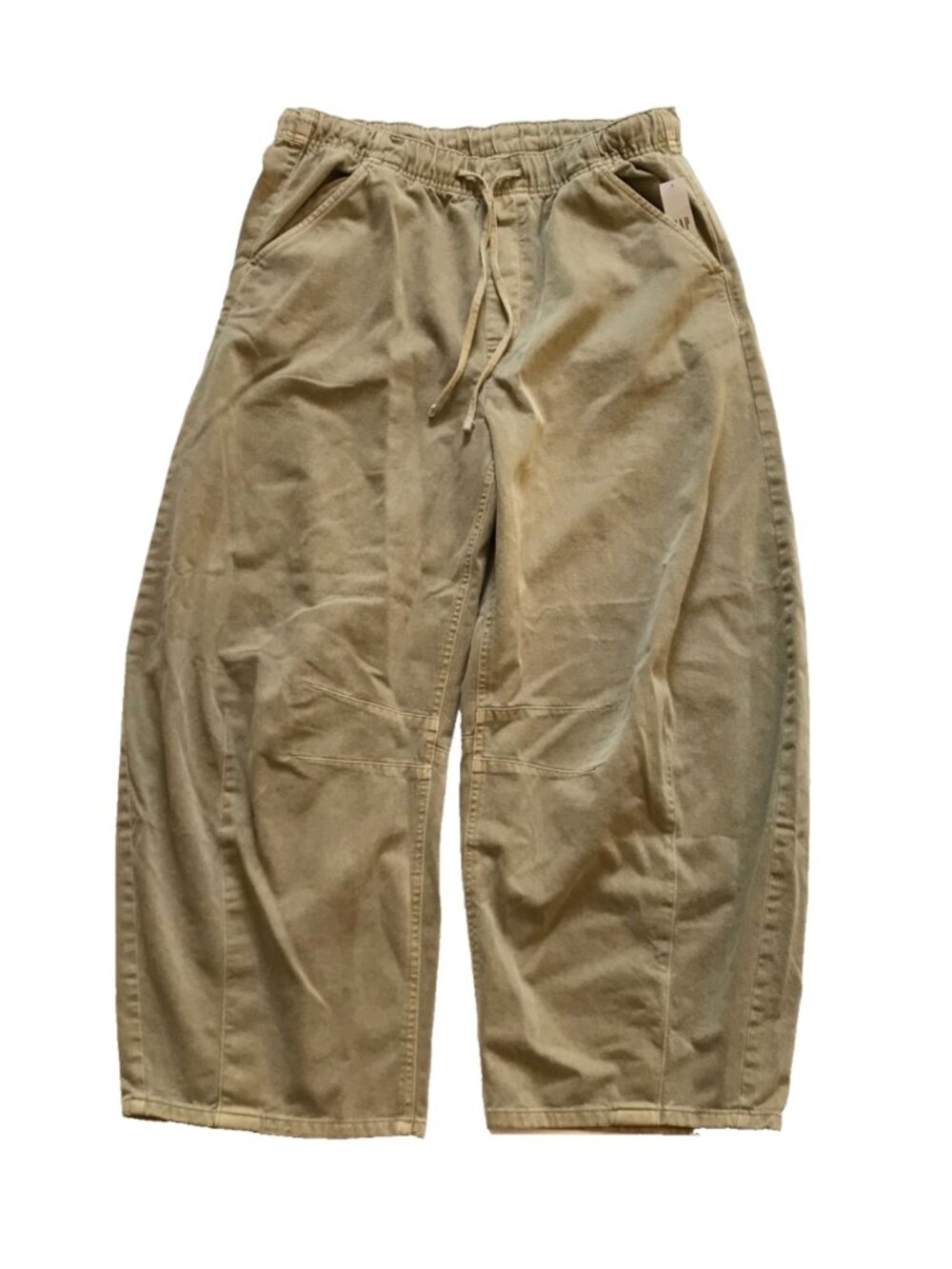 NWT GAP EZ Waist Pull On Barrel Leg Khaki Chino Pants Womens Medium Hayes Brown - Picture 3 of 14